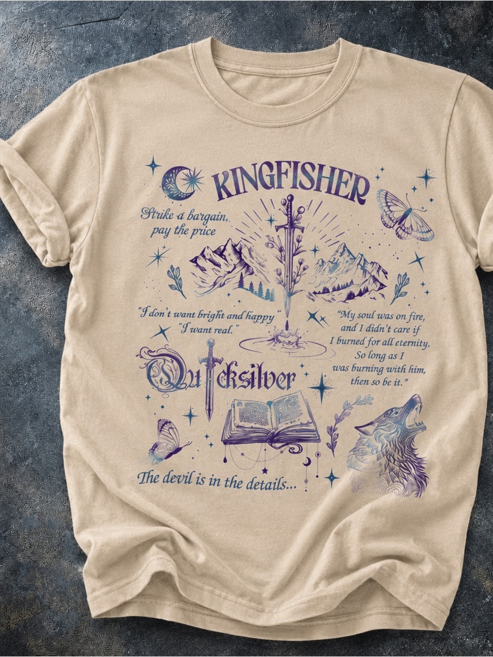Kingfisher Quicksilver Fantasy Shirt, Mystical Sword Graphic Tee - Unisex